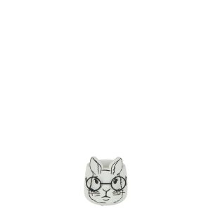 FLOWERPOT RABBIT CEMENT WHITE SMALL