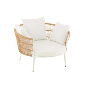 CHAIR JOA STEEL/RATTAN WHITE