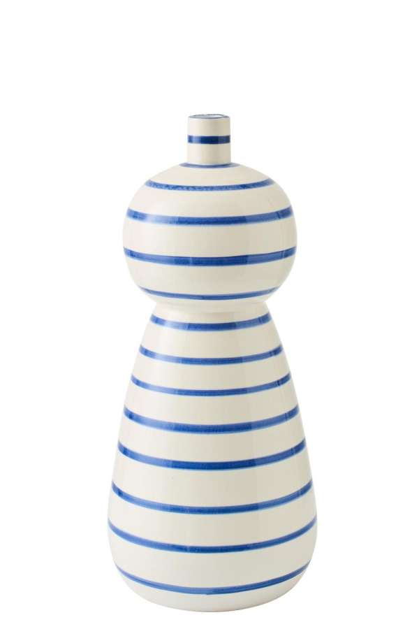 FLOOR VASE CERAMIC BLUE/WHITE