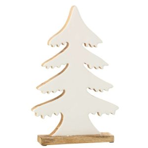 PINE TREE ON BASE MANGO WOOD WHITE/NATURAL LARGE