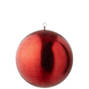 DISCO BALL MIRROR RED LARGE