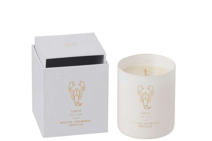 SCENTED CANDLE ASTRO  CANCER WHITE-50H