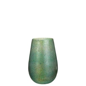 CANDLE HOLDER TOM GLASS GREEN LARGE
