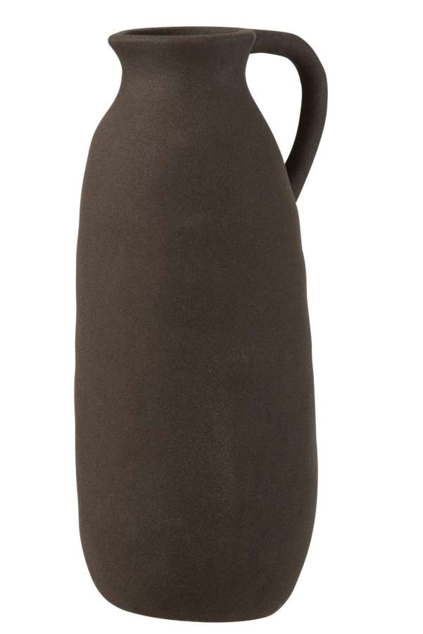VASE JUG CERAMIC BLACK LARGE