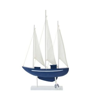SAILBOAT DECORATIVE PINEWOOD BLUE/WHITE LARGE