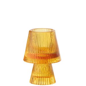 CANDLE HOLDER HAT GLASS ORANGE