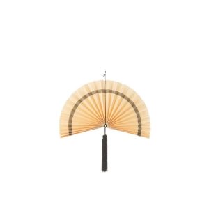 WALL DECORATION FAN+TASSEL NATURAL/BLACK SMALL
