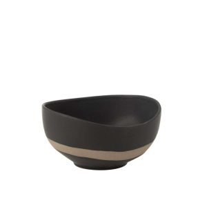 BOWL  CERAMIC BLACK/TAUPE