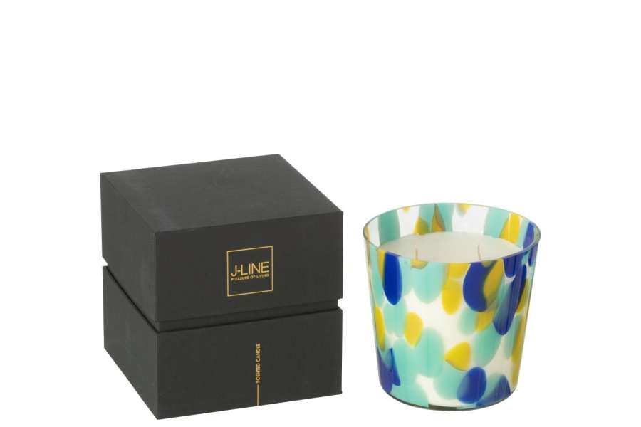 SCENTED CANDLE NOA BLUE/YELLOW SMALL-50HOURS