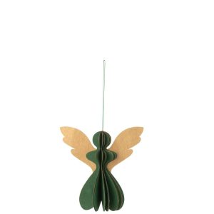 HANGER ANGEL PAPER DARK GREEN/COPPER SMALL