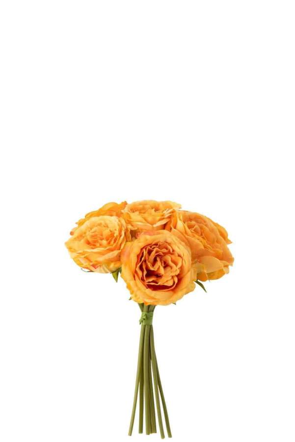 BOUQUET ROSES 7PIECES PLASTIC ORANGE