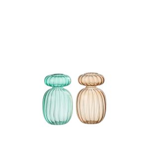 VASE MICHEL GLASS AQUA/BEIGE ASSORTIMENT OF 2
