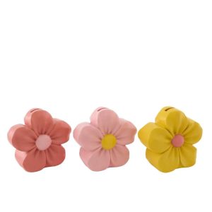 PIGGY BANK FLOWER POLYRESIN MULTI LARGE ASSORTMENT OF 3