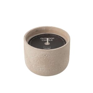OUTDOOR CANDLE 47H ROUND PARAFFIN LIGHT BEIGE LARGE