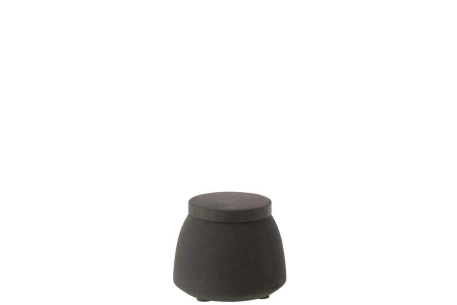 STORAGE JAR METAL SHINING BLACK SMALL