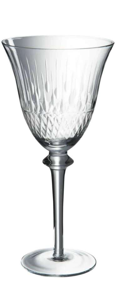 WINEGLASS OPEN CUT GLASS TRANSP. 11X23CM