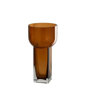VASE CAROL GLASS BROWN MEDIUM