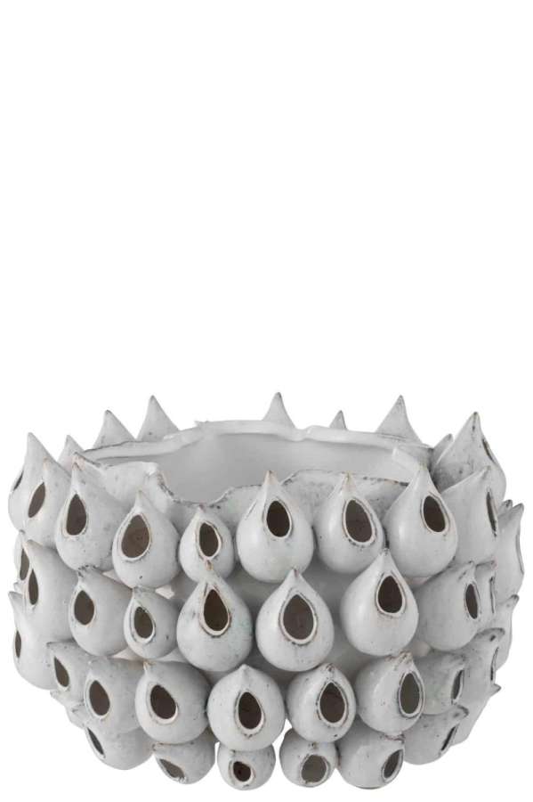 FLOWERPOT ANEMONE LOW CERAMIC BLUE