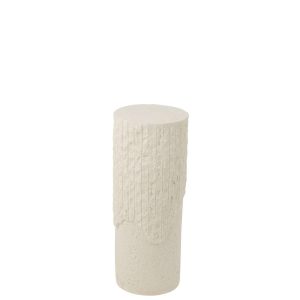 PEDESTAL ROCKY RELIEF POLYRESIN WHITE SMALL