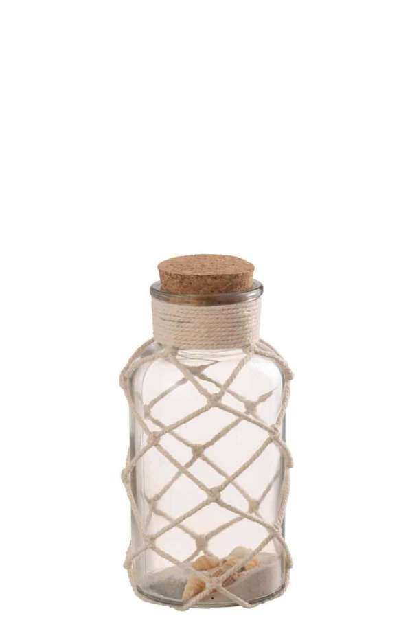 DECORATION VASE SAND SHELLS GLASS TRANSPARENT MEDIUM