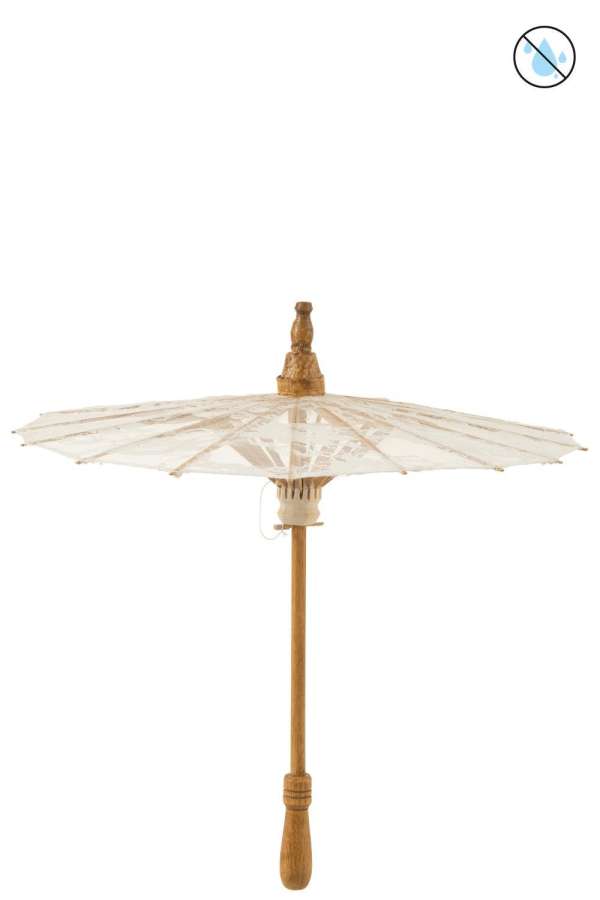 PARASOL PATTERNS LACE COTTON/WOOD WHITE