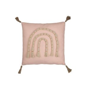 CUSHION RAINBOW SQUARE POLYESTER PINK