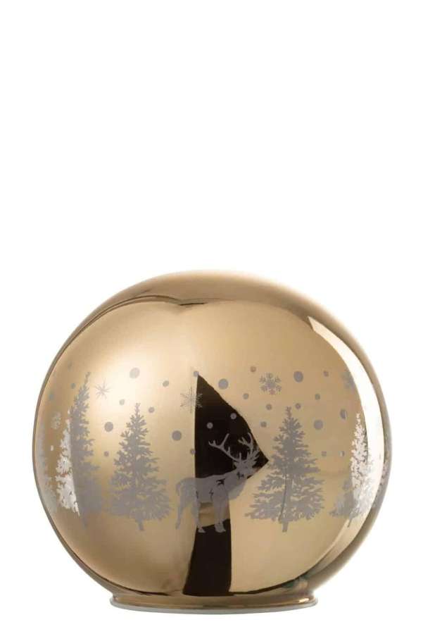 DECORATION BALL LED WINTER GLASS GOLD LARGE