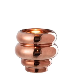 TEALIGHT HOLDER/VASE CLÉA GLASS BROWN