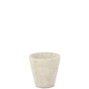 FLOWERPOT ANTIQUE CLAY/CEMENT WHITE LARGE