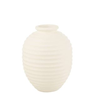 FLOWER POT OVAL TERRACOTTA WHITE LARGE