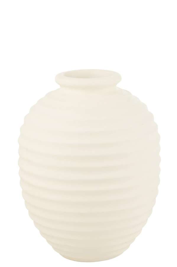 FLOWER POT OVAL TERRACOTTA WHITE LARGE