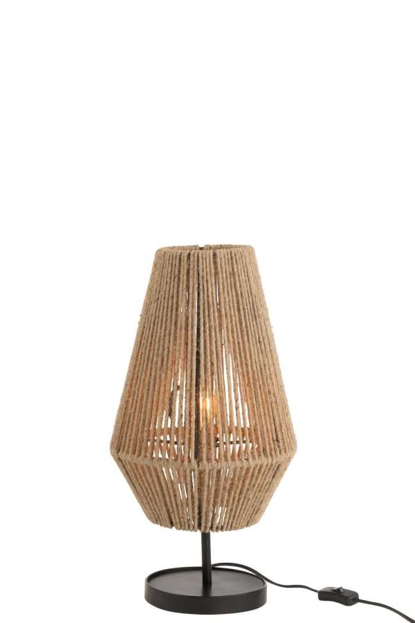 TABLE LAMP CONE IRON/JUTE NATURAL