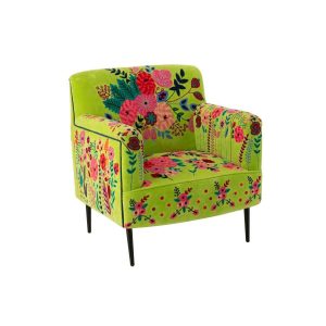 ARMCHAIR FLOWERS MANGO WOOD GREEN