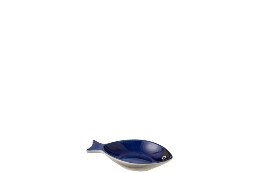 BOWL FISH PORCELAIN BLUE LARGE