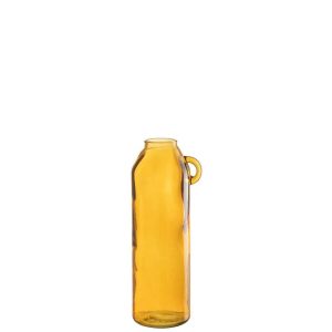 VASE HANDLE CYLINDER GLASS OCHRE LARGE