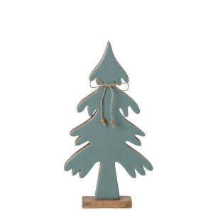 PINE TREE BOW MANGO WOOD NATURAL/TURQUOISE MEDIUM