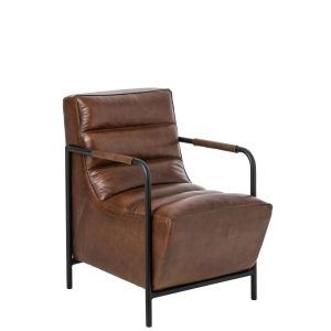 ARMCHAIR LEATHER BROWN