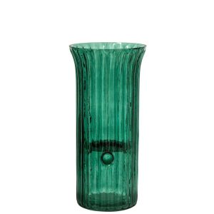 CANDLE HOLDER GLASS TURQUOISE LARGE