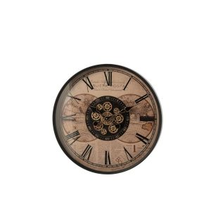 WALL CLOCK METAL BLACK/BEIGE