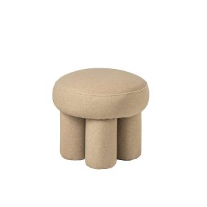 POUFFE LEGS PLYWOOD/FABRIC LIGHT BEIGE SMALL