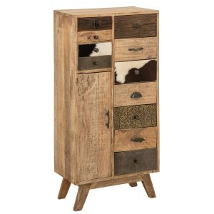CHEST OF DRAWERS RELIEF MANGO WOOD MULTI/NATURAL
