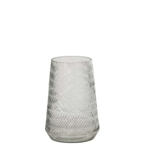 VASE RELIEF GLASS TRANSPARENT SMALL