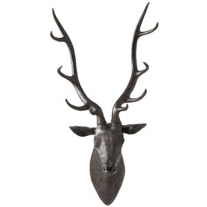 DEER HEAD HANGING POLYRESIN BLACK