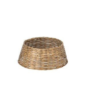 CHRISTMAS TREE SKIRT WICKER NATURAL/GREIGE SMALL