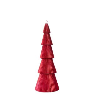 CANDLE PINE TREE PARAFFIN CHRISTMAS RED LARGE