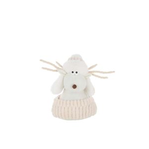 REINDEER FUR HAT POLYESTER WHITE/ECRU LARGE