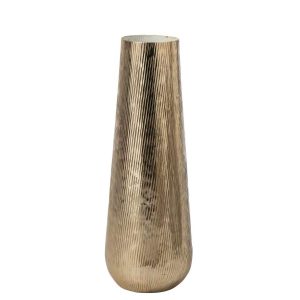 VASE STRIPED ALUMINIUM GOLD/WHITE LARGE