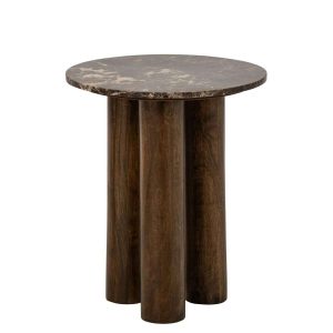 SIDE TABLE ROUND MARBLE BROWN