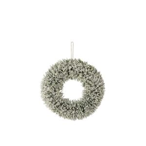 WREATH SNOWY POLYETHYLENE WHITE/DARK GREEN MEDIUM