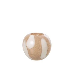 VASE DOTS GLASS LIGHT BEIGE/WHITE SMALL